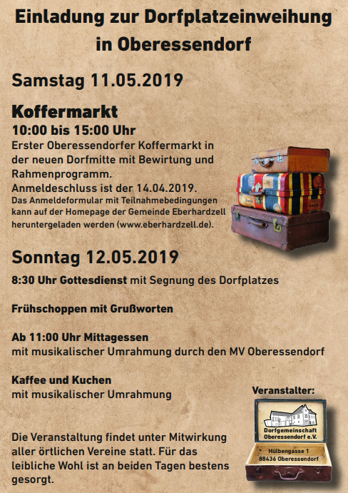 Einladung Dorfplatzeinweihung